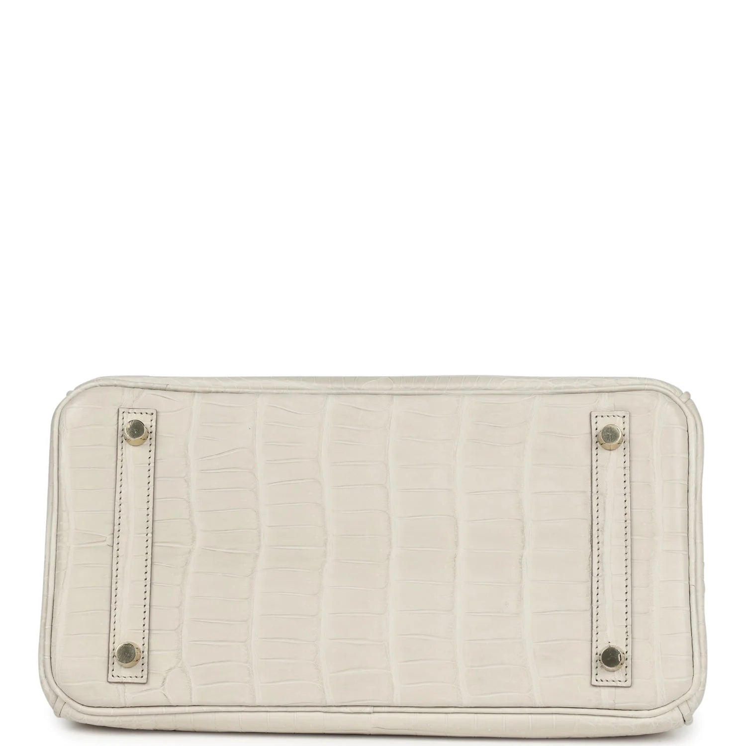 Hermes Birkin White Beton Matte Porosus Croc Effect Leather