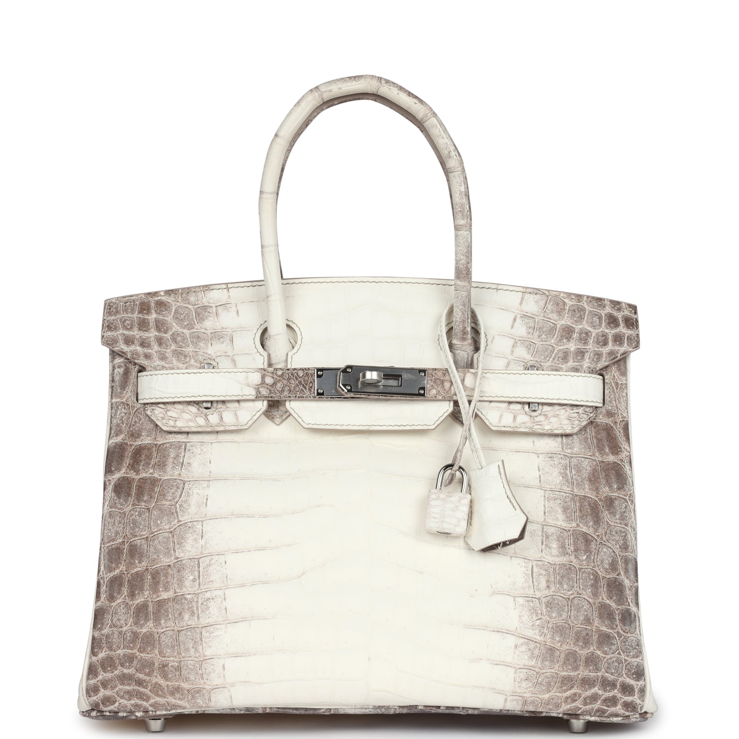 Birkin 25 Gris Tourterelle Croc Effect Leather Handbags Metal Lock Satchel Bags - Bagistaofficial