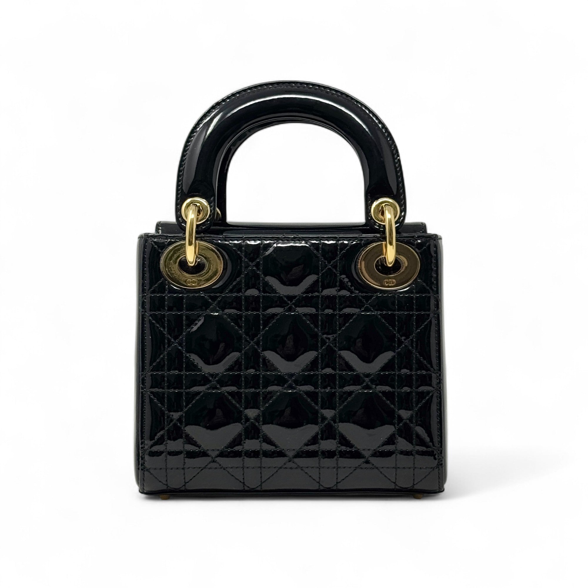 Christian Dior Patent Cannage Mini Lady Dior Black