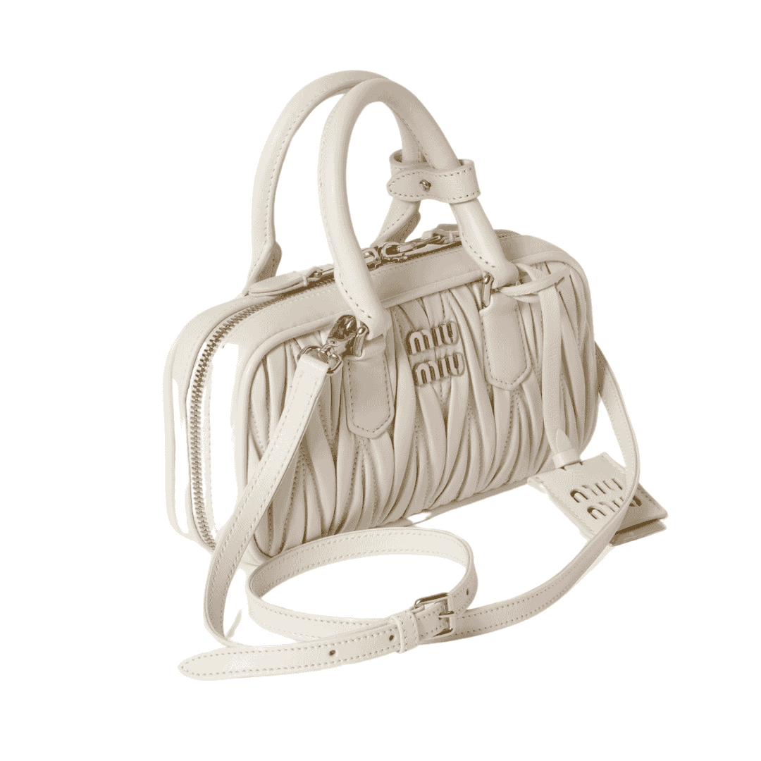 MIUMIU Arcadie matelassé nappa leather mini-bag "White" - Bagistaofficial