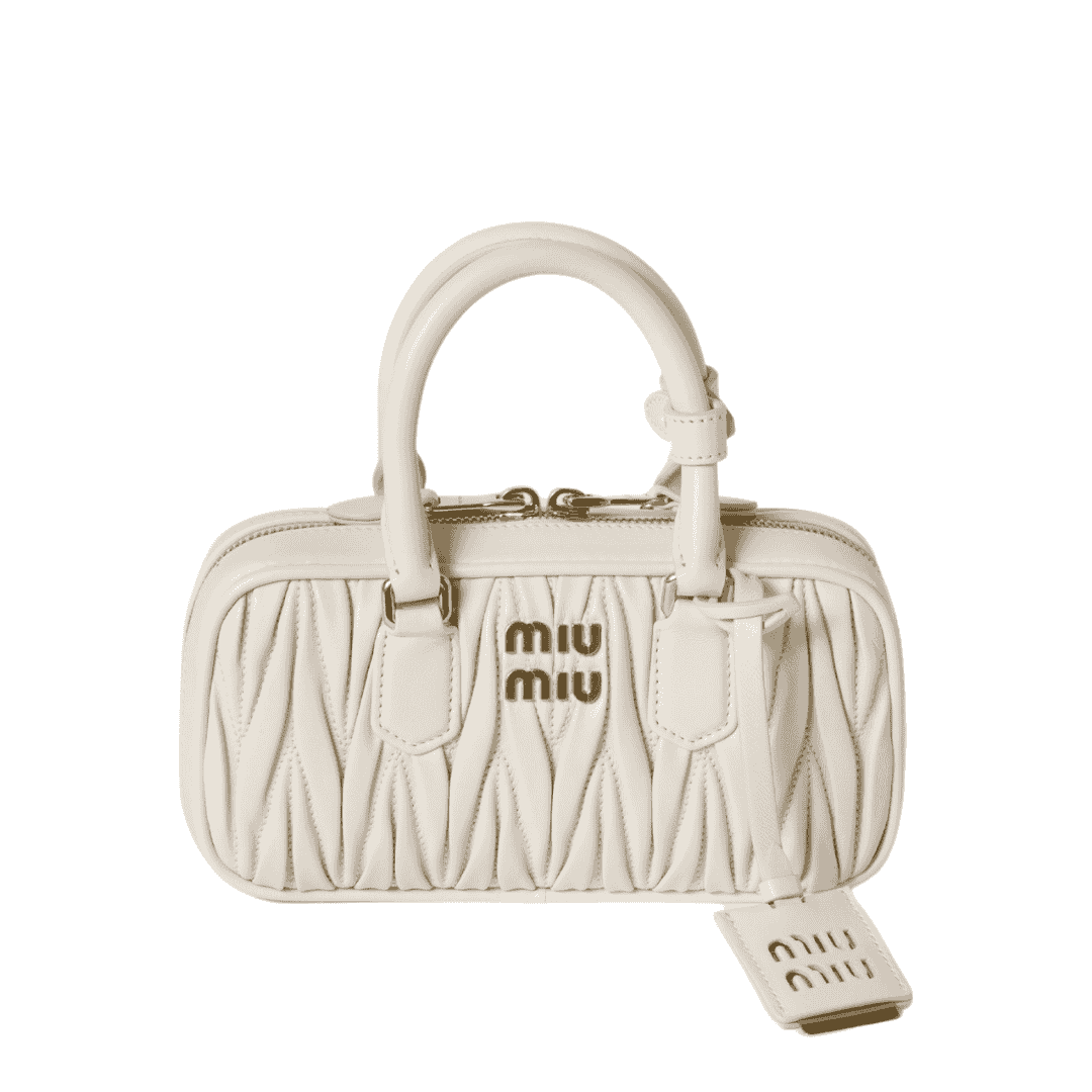 MIUMIU Arcadie matelassé nappa leather mini-bag "White" - Bagistaofficial