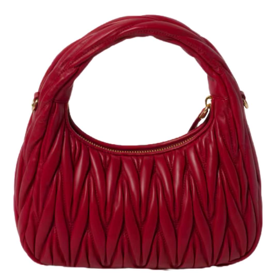 MIUMIU Wander Shoulder Bag in Matelassé Nappa Leather "Red" - Bagistaofficial