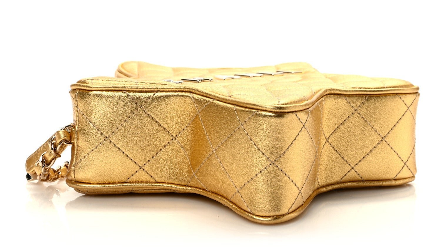 CHANEL Lambskin Quilted Walk of Fame Star Bag "Gold" - Bagistaofficial