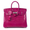 Hermes Birkin Pink Croc Effect Leather