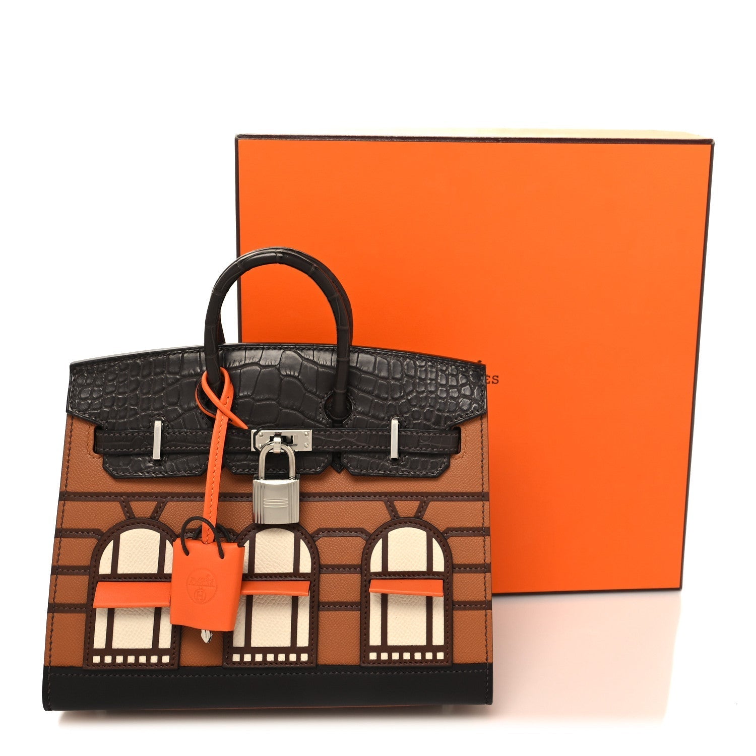 HERMES Madame Calfskin Matte Alligator Epsom Faubourg Day Birkin Sellier 20 Gold Ebene "Orange" - Bagistaofficial