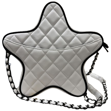 CHANEL Satin Quilted Walk of Fame Star Bag "White" - Bagistaofficial