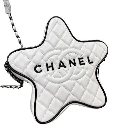 CHANEL Satin Quilted Walk of Fame Star Bag "White" - Bagistaofficial