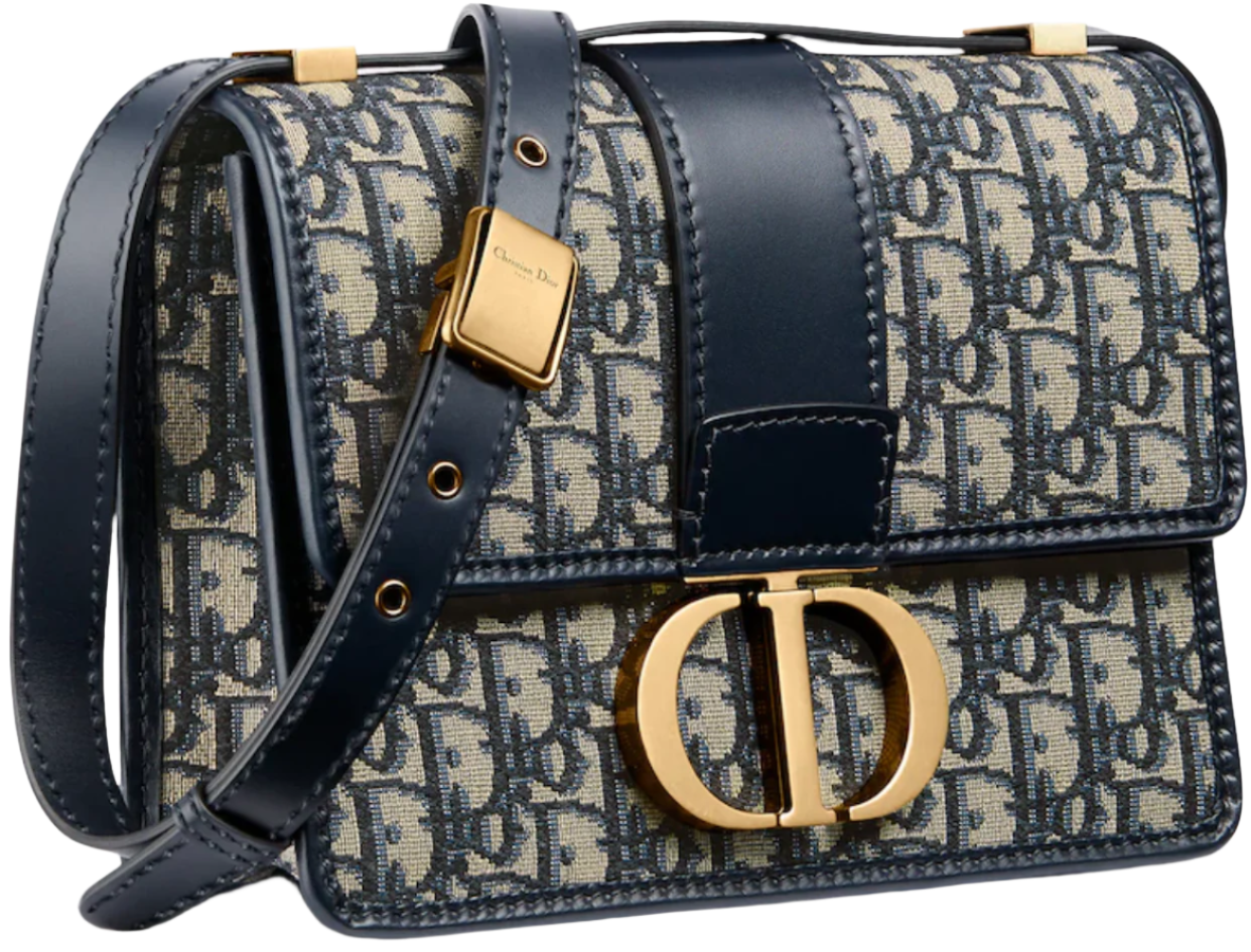 Dior 30 Montaigne bag Oblique Jacquard "Blue" - Bagistaofficial