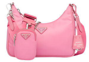 PRADA Nylon and Saffiano Leather Re-Edition 2005 Shoulder Bag "Pink" - Bagistaofficial
