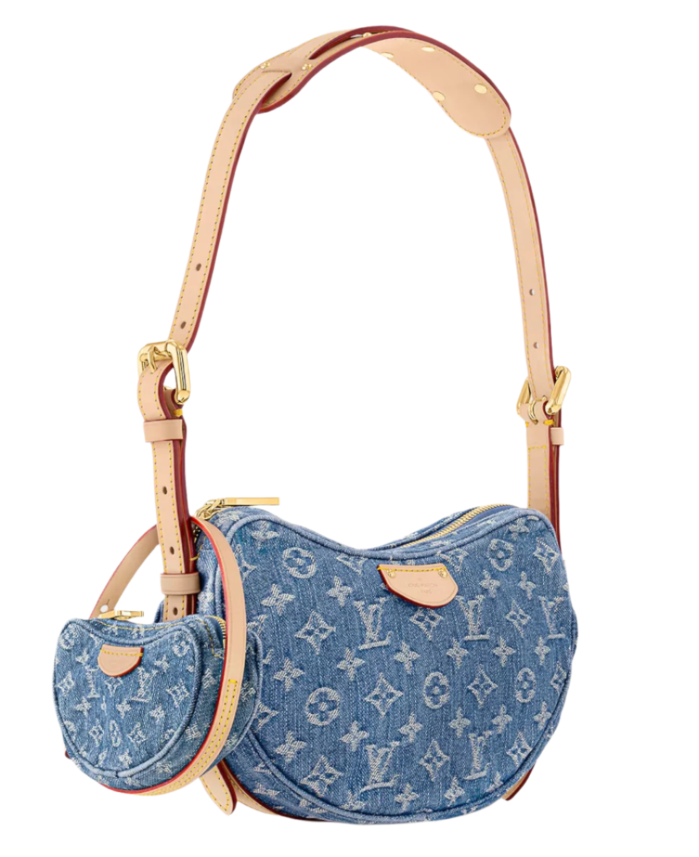 LOUIS VUITTON Monogram Denim Croissant MM "Blue" - Bagistaofficial