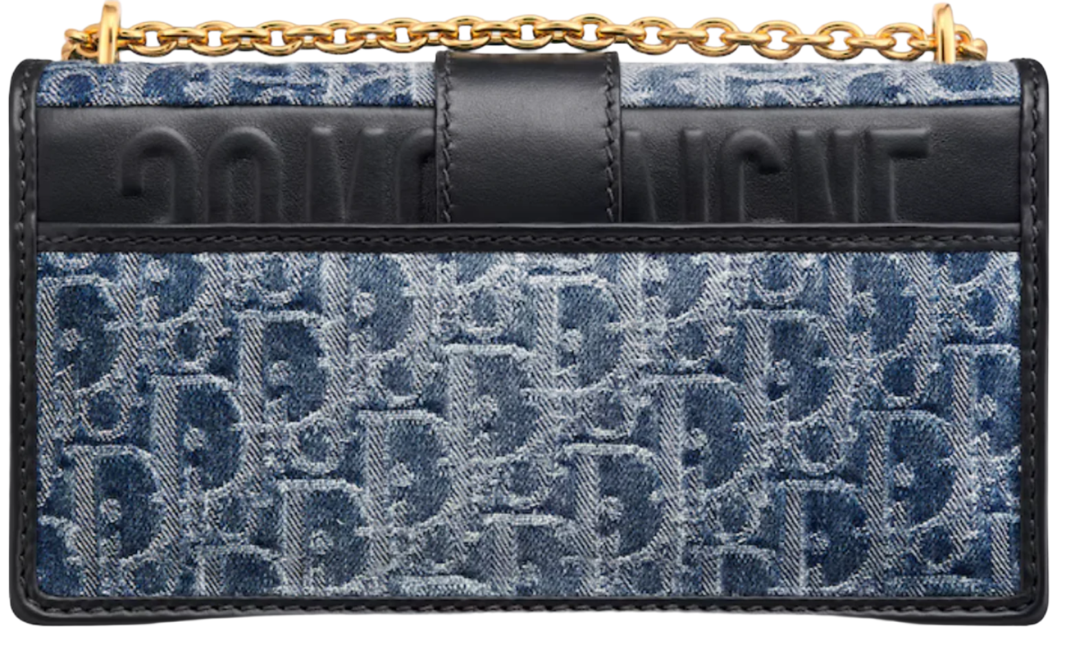 Dior 30 Montaigne East-West Bag with Chain Denim Oblique Jacquard "Blue" - Bagistaofficial