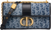 Dior 30 Montaigne East-West Bag with Chain Denim Oblique Jacquard "Blue" - Bagistaofficial