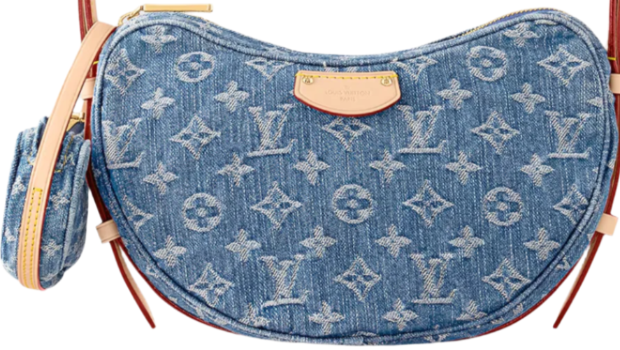 LOUIS VUITTON Monogram Denim Croissant MM "Blue" - Bagistaofficial