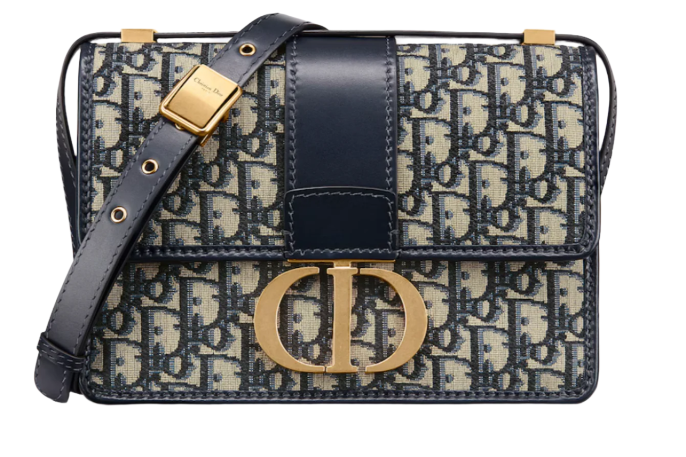 Dior 30 Montaigne bag Oblique Jacquard "Blue" - Bagistaofficial