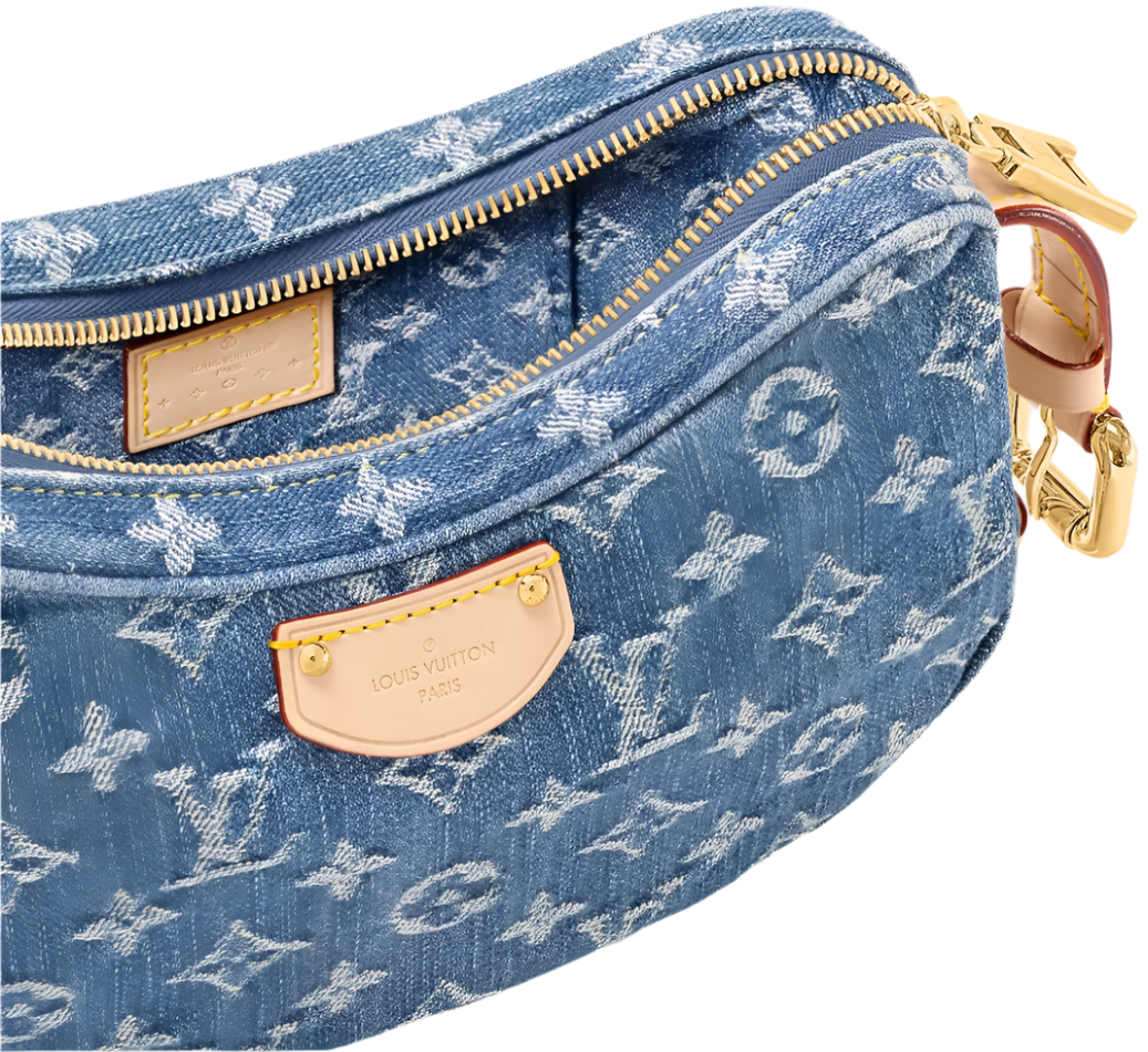 LOUIS VUITTON Monogram Denim Croissant MM "Blue" - Bagistaofficial