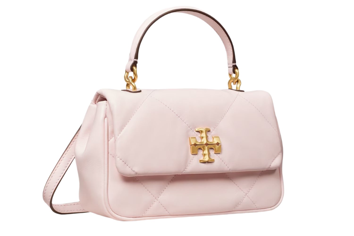 Tory Burch Kira diamond quilt-top handle "Rose Salt" - Bagistaofficial