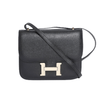Hermès Constance Mini 18 Shoulder Bag In Black Epsom Leather With A Gold-plated "h" Clasp Closure.