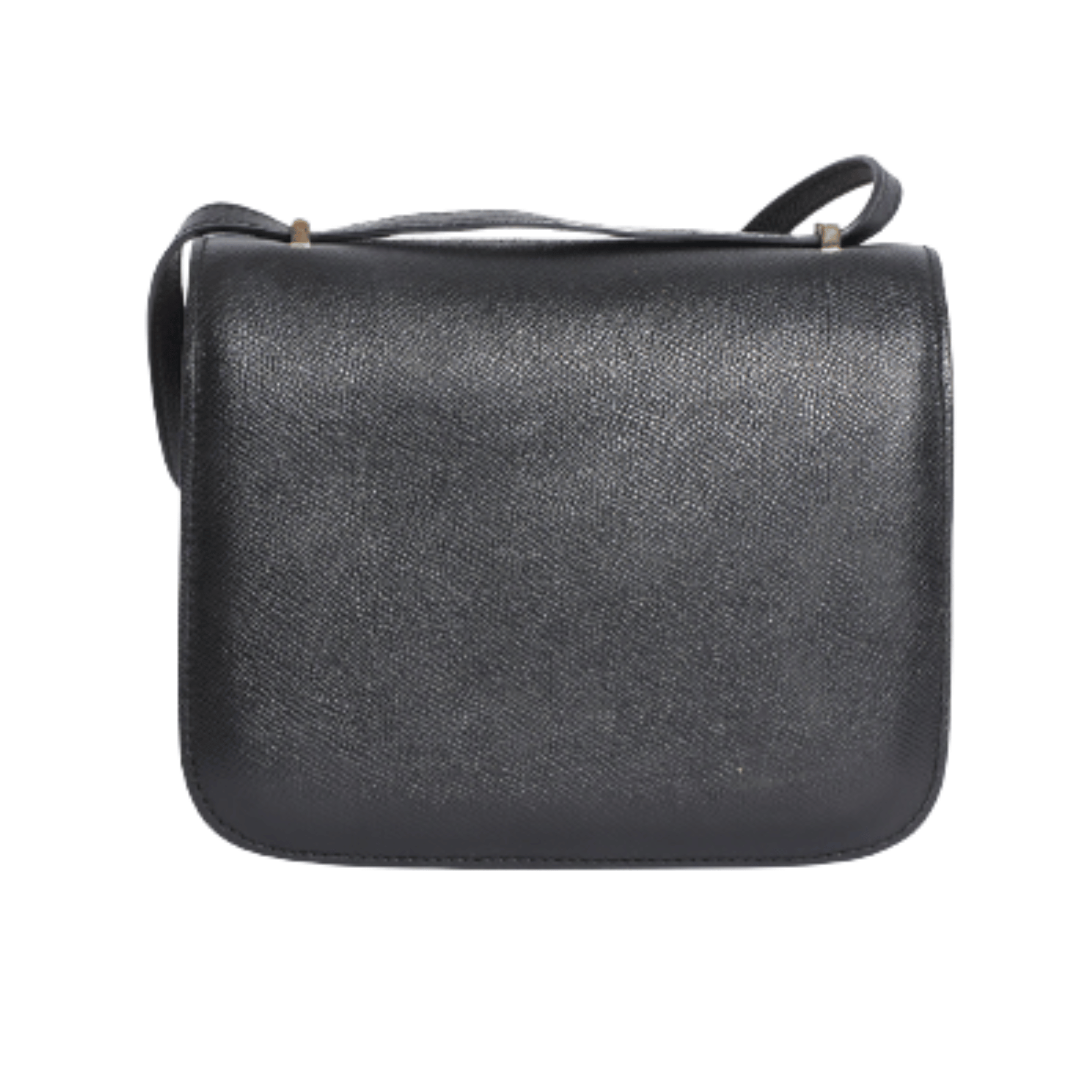 Hermès Constance Mini 18 Shoulder Bag In Black Epsom Leather With A Gold-plated "h" Clasp Closure.