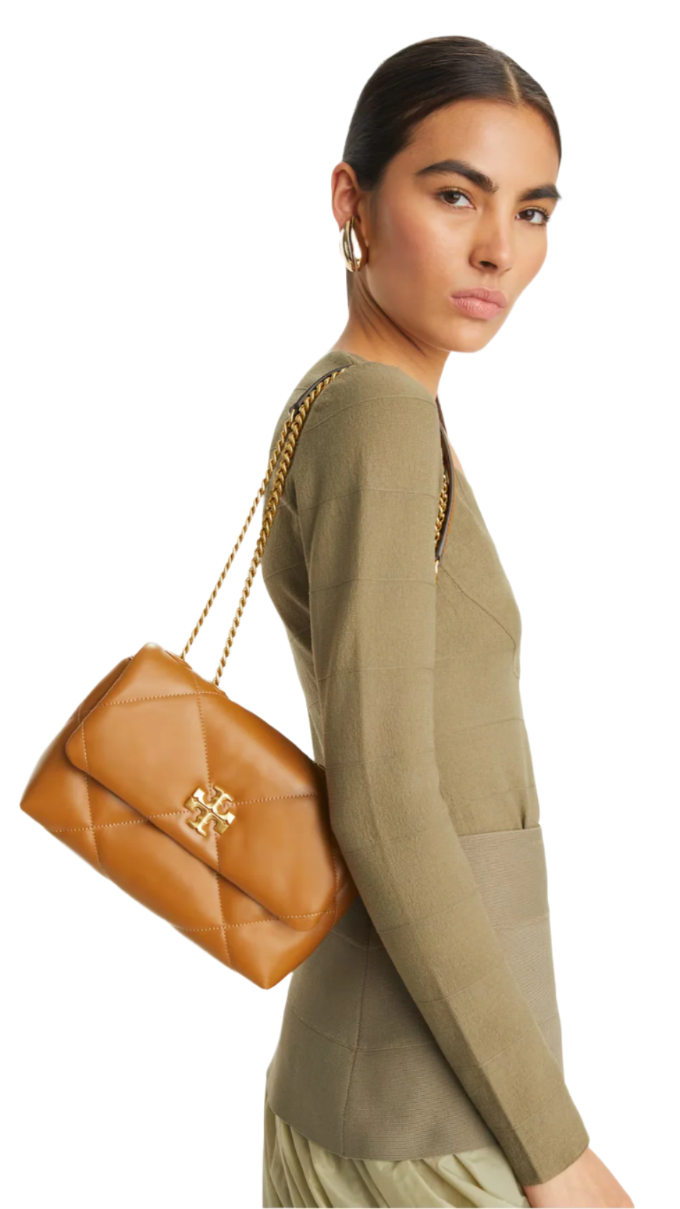 Tory Burch Kira quilted shoulder bag "Tan" - Bagistaofficial