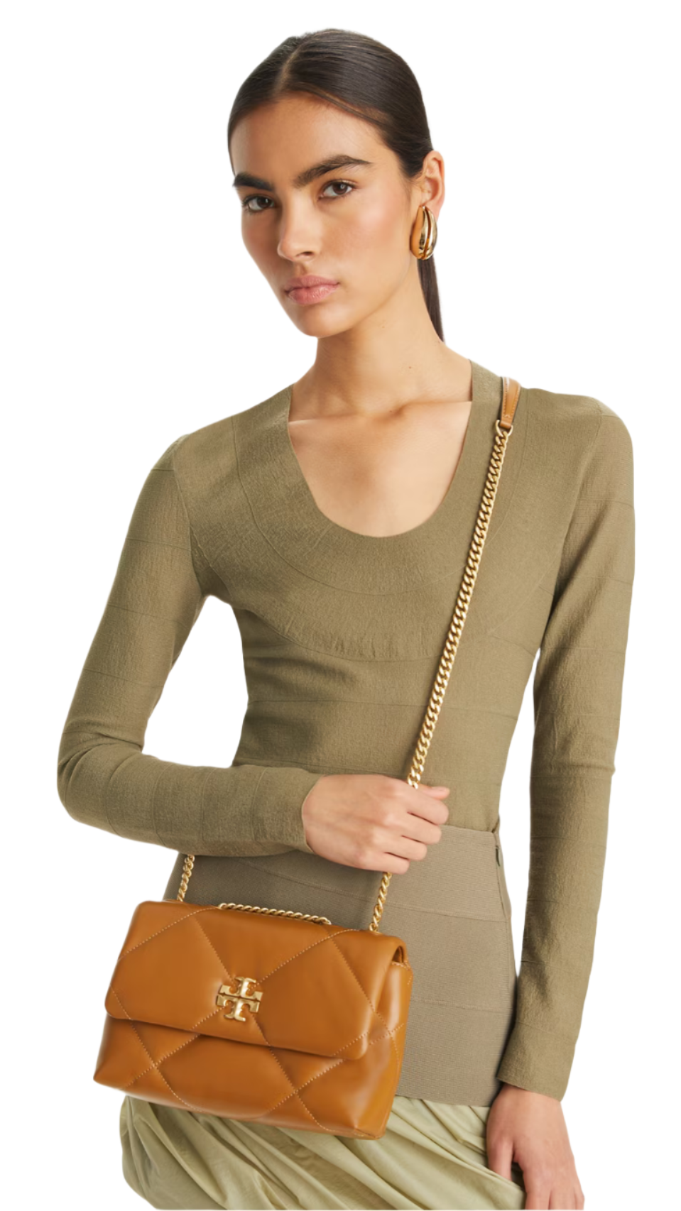 Tory Burch Kira quilted shoulder bag "Tan" - Bagistaofficial