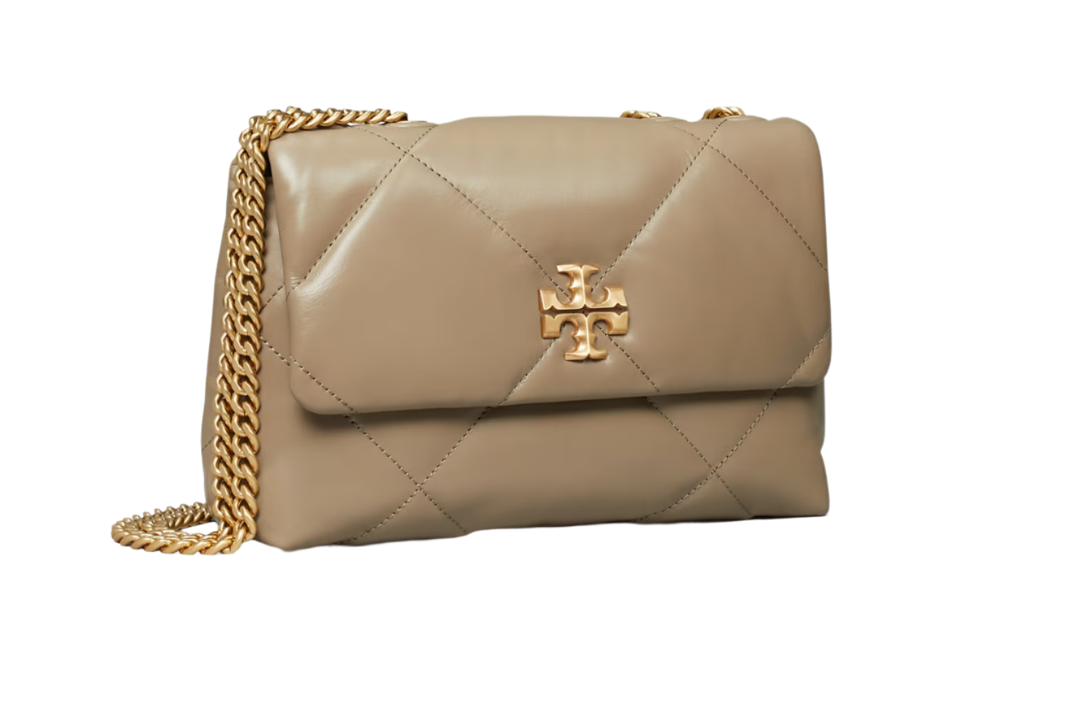 Tory Burch Kira quilted shoulder bag "Taupe Oak" - Bagistaofficial