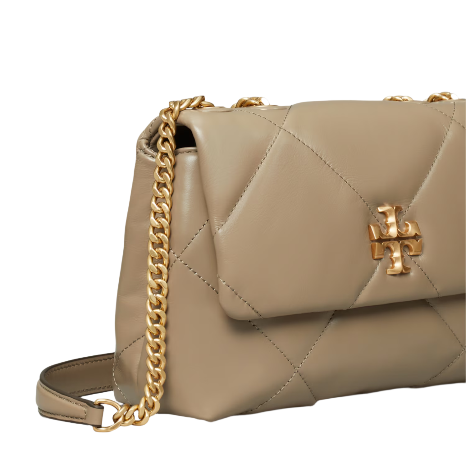 Tory Burch Kira quilted shoulder bag "Taupe Oak" - Bagistaofficial