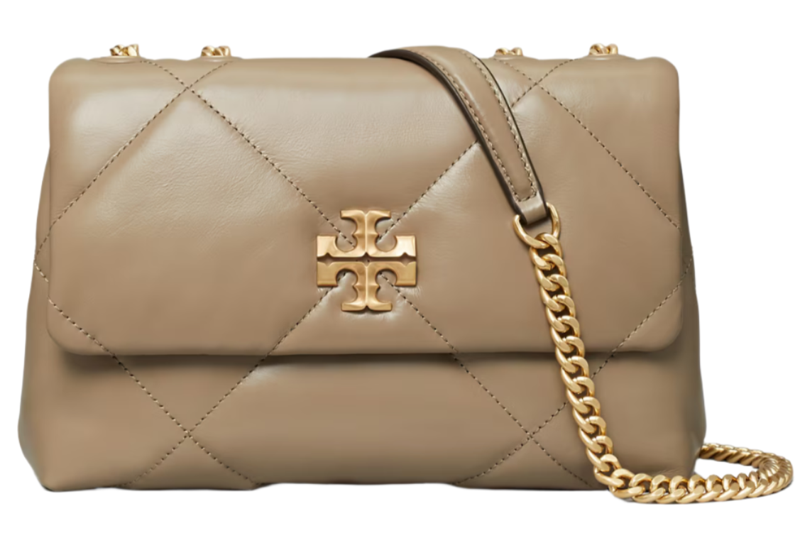 Tory Burch Kira quilted shoulder bag "Taupe Oak" - Bagistaofficial